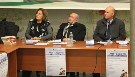 Nino Melito Petrosino durante la conferenza "Arte e legalità"